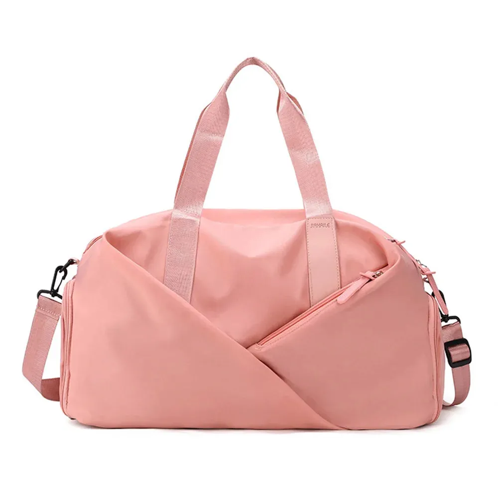 Women Gym Sports Bag Waterproof Swimming Yoga Mat Pink Weekend Travel Duffle Bags for Women Sport Fitness Shoulder Handbag