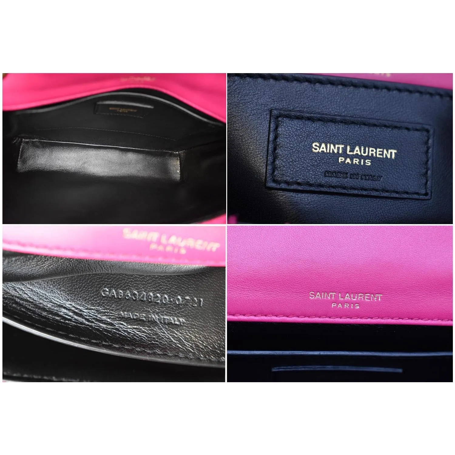 YVES SAINT LAURENT Jamie Medium Carre Rive Gauche Quilted Boucle Shoulder Bag Pink