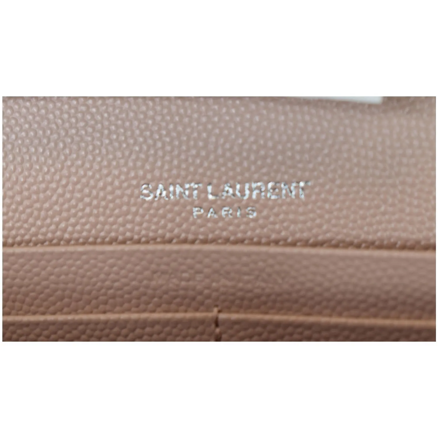 YVES SAINT LAURENT Monogram Grain De Poudre Chain Wallet Rose Pink